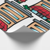 Winkelpand en kantoorgebouw cadeaupapier