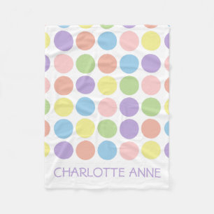Winkelpoka Dots op White Personalized Fleece Deken