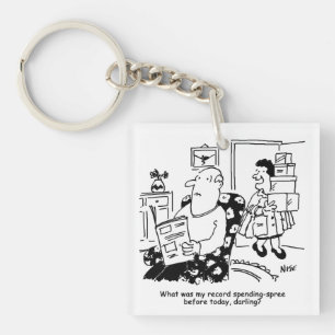 Winkelreis. Record uitgaven. Overbesteding bij win Sleutelhanger