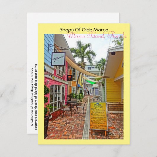 winkels van Olde Marco - Marco Island Florida Briefkaart (Voorkant / Achterkant)