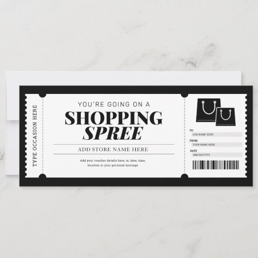 Winkeluitstap Cadeaubon Gift Card Kaart (Voorkant)