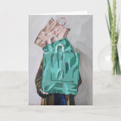 Winkeluitstapje blanco opgevouwen wenskaart kaart (Voorkant)