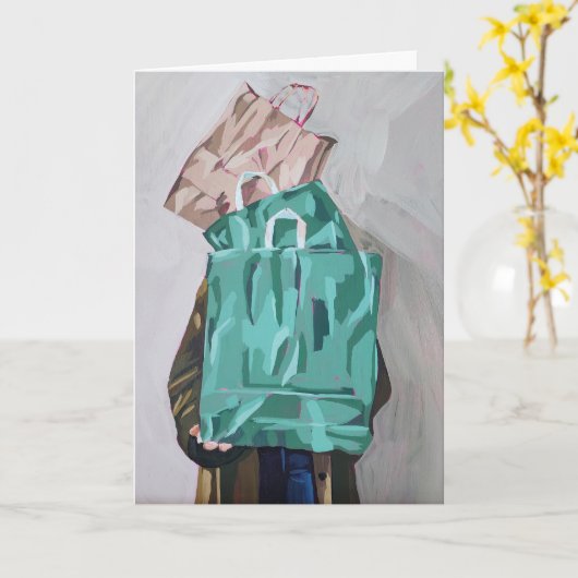 Winkeluitstapje blanco opgevouwen wenskaart kaart (Gele Bloem)