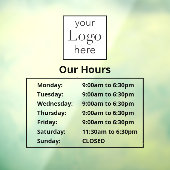 Winkeluren openen Logo Business Raamsticker (Vel 3)