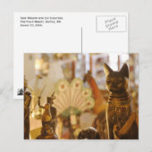 Winkelvenster met kat-sculptuur briefkaart (Voorkant / Achterkant)