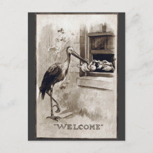 Winkelvoorraad Baby Vintage Briefkaart