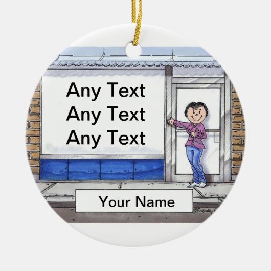 Winkelvoorzijde - Vrouw Keramisch Ornament (Voorkant)