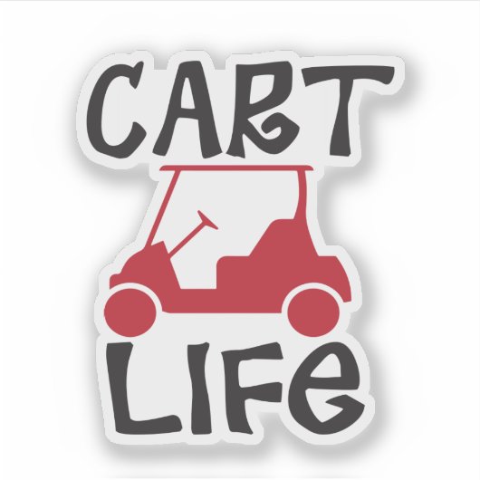 Winkelwagen Life Funny Golf Winkelwagen Sticker (Voorkant)