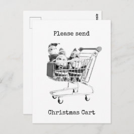 Winkelwagen Santa Briefkaart
