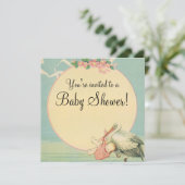  winkelwagentje Baby shower Uitnodiging (Staand voorkant)