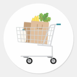 Winkelwagentje Ronde Sticker