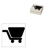 winkelwagentje silhouette - kunstzegel 	rubberstempel (Gestempeld)