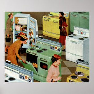 Winkelzaak voor vintage huishoudelijke apparaten D Poster