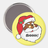 Winking Black Santa Keeping-kerstgeheimen Magneet (Voorkant / Achterkant)