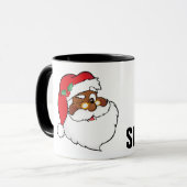 Winking Black Santa Keeping-kerstgeheimen Mok (Voorkant links)