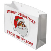  Winking Black Santa Pop Art Large Cadeauzakje (Achterkant Gekanteld)