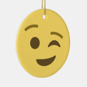 Winking Emoji Keramisch Ornament (Rechts)