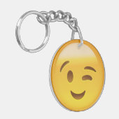 Winking Face Emoij Sleutelhanger (Voorkant Links)