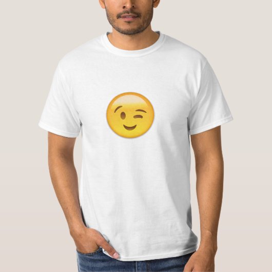 Winking Face Emoij T-shirt (Voorkant)