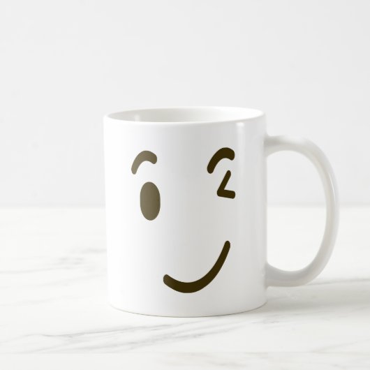 Winking Face Emoticon Funny Emoji Mok Series (Rechts)