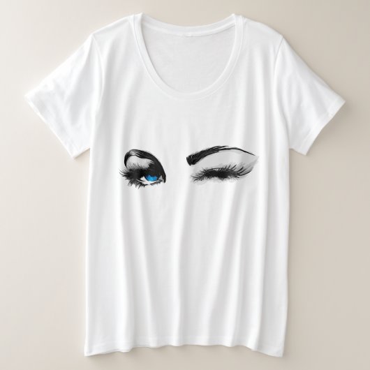 Winking Grote Maat T-shirt (Design voorkant)