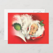 Winking  Kerstman Briefkaart (Voorkant / Achterkant)