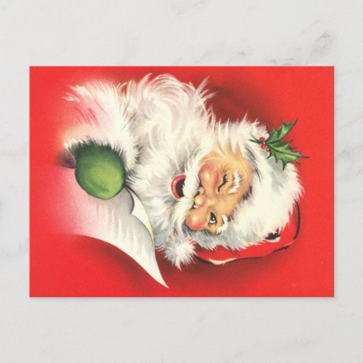 Winking  Kerstman Briefkaart (Voorkant)