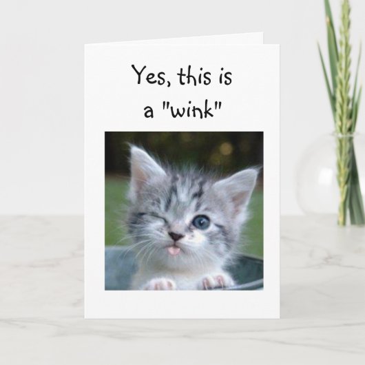 WINKING KITTEN ZEGT DAT U PURRfect KIJKT OP 40 Kaart (Voorkant)