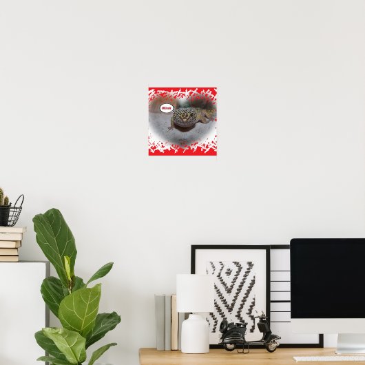 Winking Leopard Gecko Lizard Poster (Thuiskantoor)