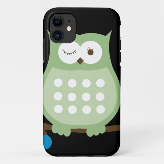 Winking Owl iPhone 5 Hoesje (groen) (Achterkant)