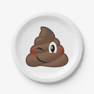 Winking Poop Emoji Papieren Bordje