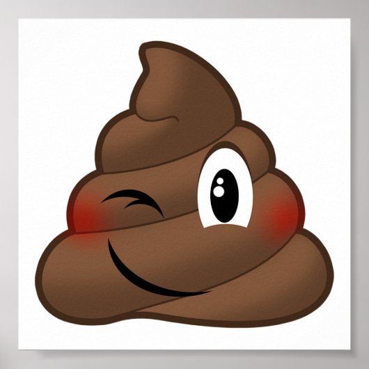 Winking Poop Emoji Poster (Voorkant)