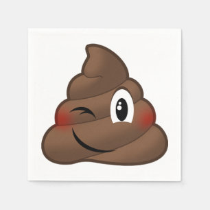Winking Poop Emoji Servet