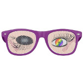 Winking Pride Grappige Ogen op Bril Retro Zonnebril (Voorkant)