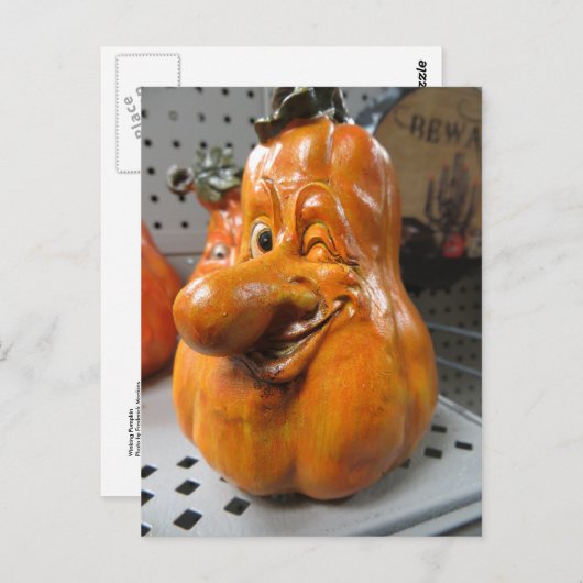 Winking Pumpkin Briefkaart (Voorkant / Achterkant)