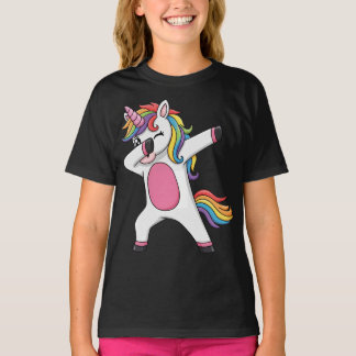 Winking Rainbow Dabbing Unicorn T-shirt