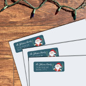Winking Santa Blue Vakantie retour adres labels