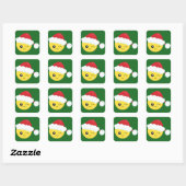 Winking Santa Hat Emoji Vierkante Sticker (Vel)