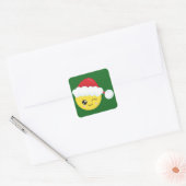 Winking Santa Hat Emoji Vierkante Sticker (Envelop)