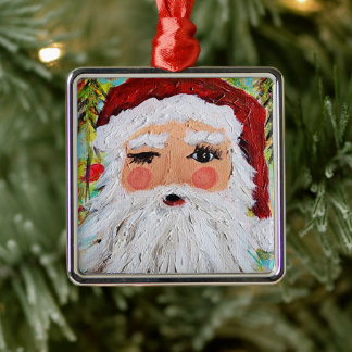 Winking Santa Ornament