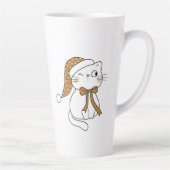 Winking Winter Cat Latte Mok (Rechts)