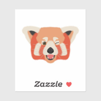 Winky Red Panda Sticker