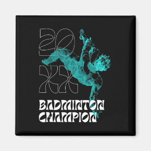 Winnaar Badminton Champion Racket Shuttle Tourname Magneet
