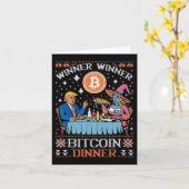 Winnaar Bitcoin Dinner Ugly Trump Xmas Sweat Kaart (Gele Bloem)