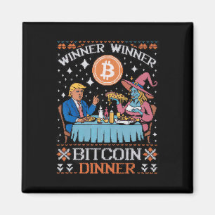 Winnaar Bitcoin Dinner Ugly Trump Xmas Sweat Magneet