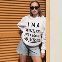 Winnaar Cat Vibes Grappig Modern Quote Gepersonali