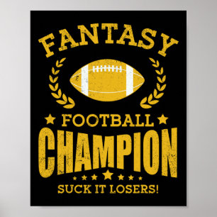 Winnaar Fantasy Football Kampioen Draft Voetbal Poster