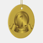 Winnaar Gold Medal & Custom text Award Keramisch Ornament (Rechts)