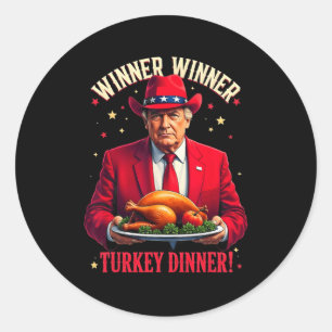 Winnaar Grappig Winnaar Turkije Diner Trump PJS Be Ronde Sticker
