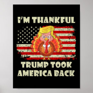 Winnaar Ik ben dankbaar dat Trump won nam Amerika Poster